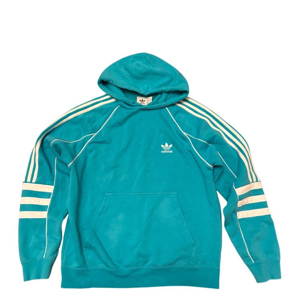 Adidas Turquoise Hoodie with White Stripes